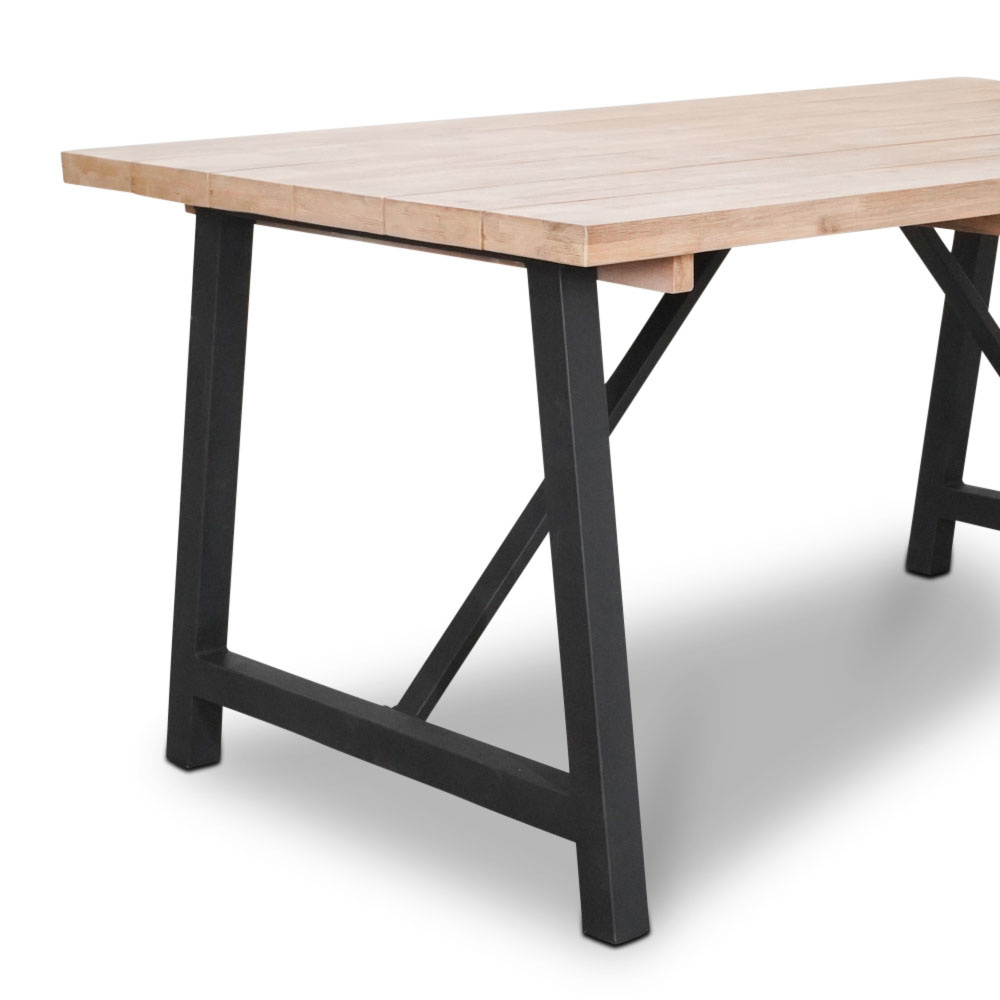 Xavier/Padua dining tuinset 5-delig | hardhout + touw | 160cm