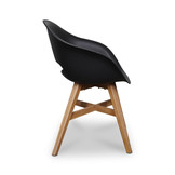 Nancy/Karlstad zwart dining tuinset | 4 personen | betonlook + kunststof | 135cm rond