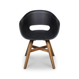 Veltis/Karlstad zwart dining tuinset | 4 personen | betonlook + kunststof | 200cm
