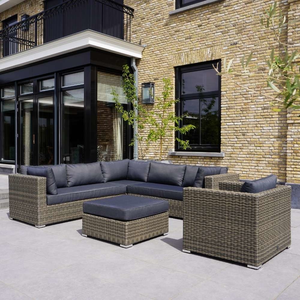 Miami hoek loungeset incl. stoel 5-delig | wicker | 250x250cm | Kobo Grey