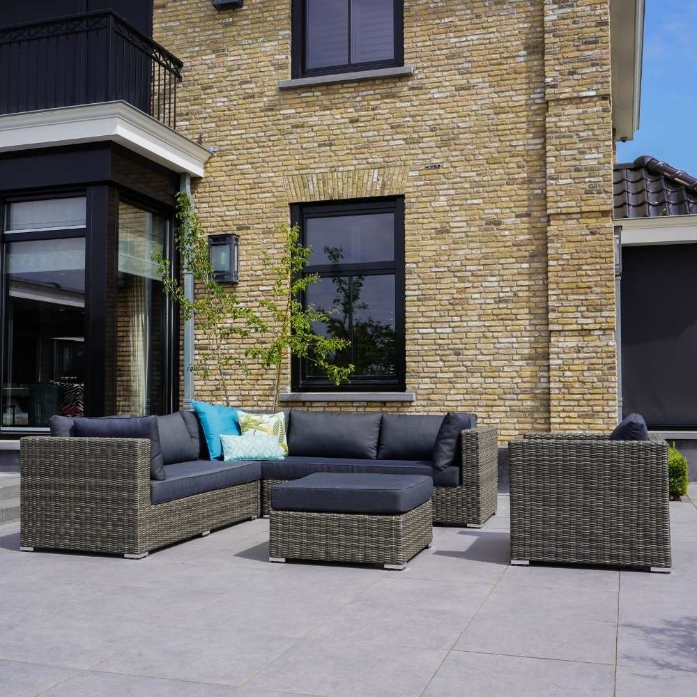 Miami hoek loungeset incl. stoel 5-delig | wicker | 250x250cm | Kobo Grey