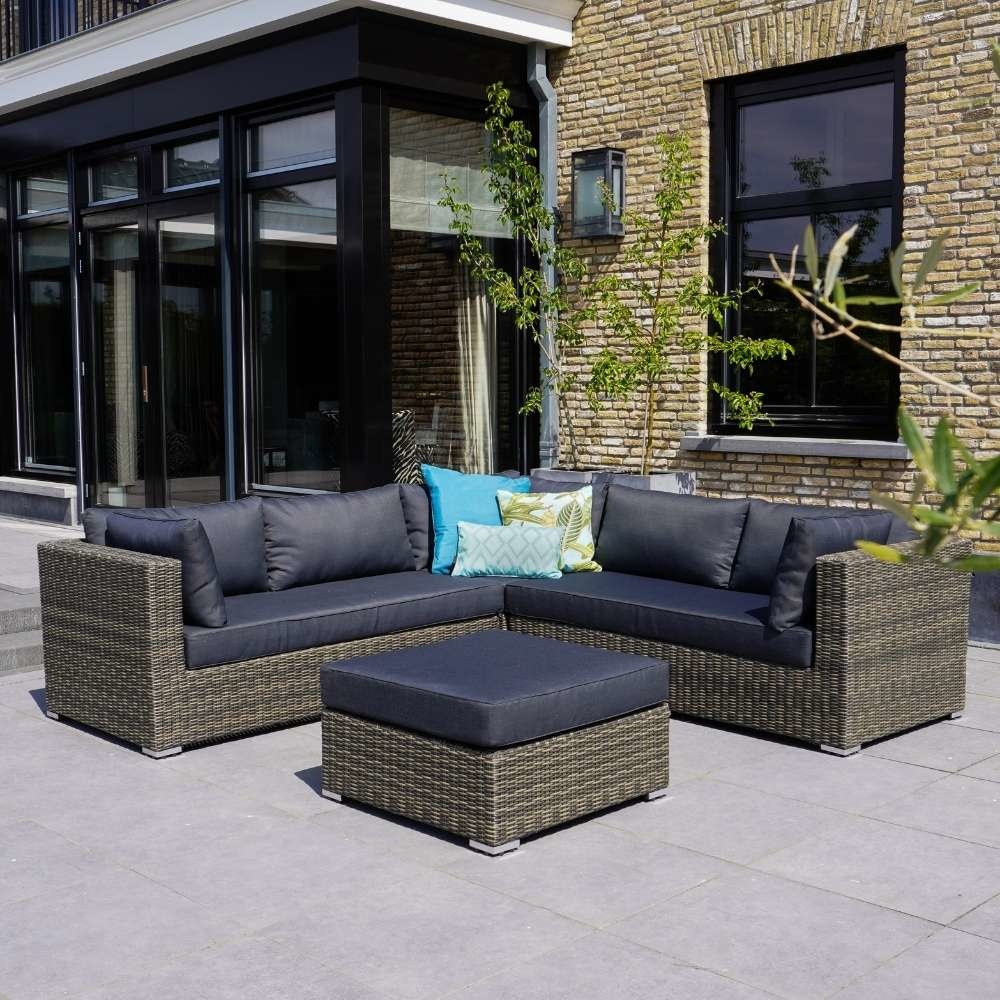 Miami hoek loungeset 4-delig | wicker | 250x250cm | Kobo Grey