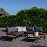New York hoek loungeset 5 personen | aluminium + hardhout | Light Teaklook | 4-delig - 248x248cm
