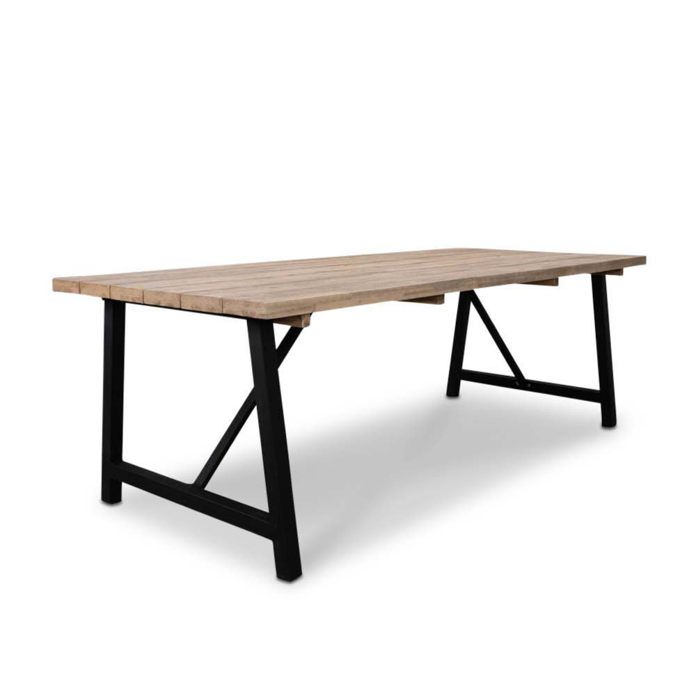 Xavier/Karlstad zwart dining tuinset 7-delig | hardhout | 220cm