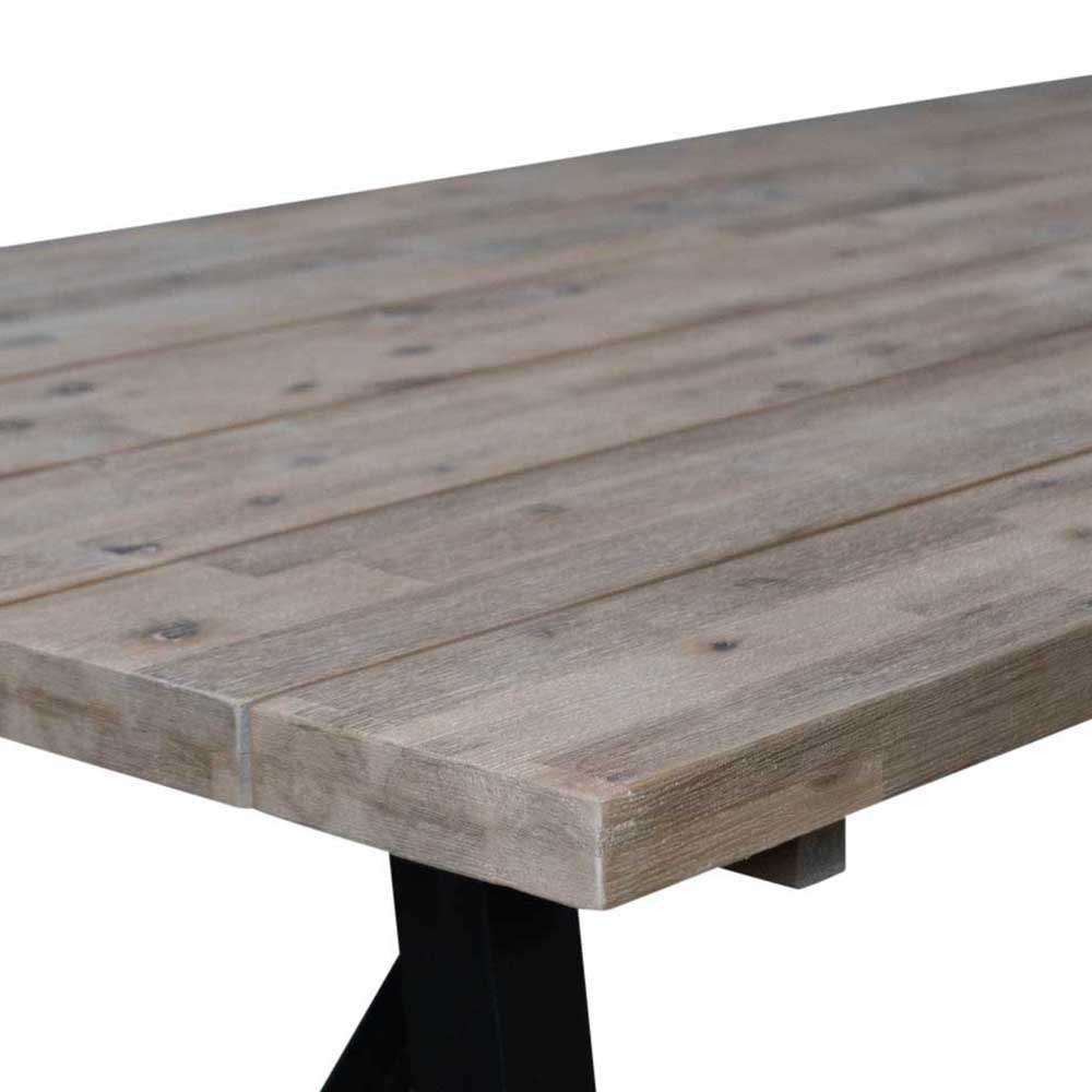 Xavier/Karlstad zwart dining tuinset 7-delig | hardhout | 220cm