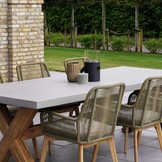 Norwich/Padua dining tuinset | 6 personen | betonlook + touw | 250cm