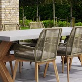 Norwich/Padua dining tuinset | 6 personen | betonlook + touw | 250cm
