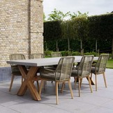 Norwich/Padua dining tuinset | 6 personen | betonlook + touw | 250cm