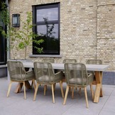 Norwich/Padua dining tuinset | 6 personen | betonlook + touw | 250cm