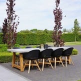 Veltis/Karlstad zwart dining tuinset | 8 personen | betonlook | 300cm