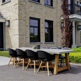 Veltis/Karlstad zwart dining tuinset | 8 personen | betonlook | 300cm