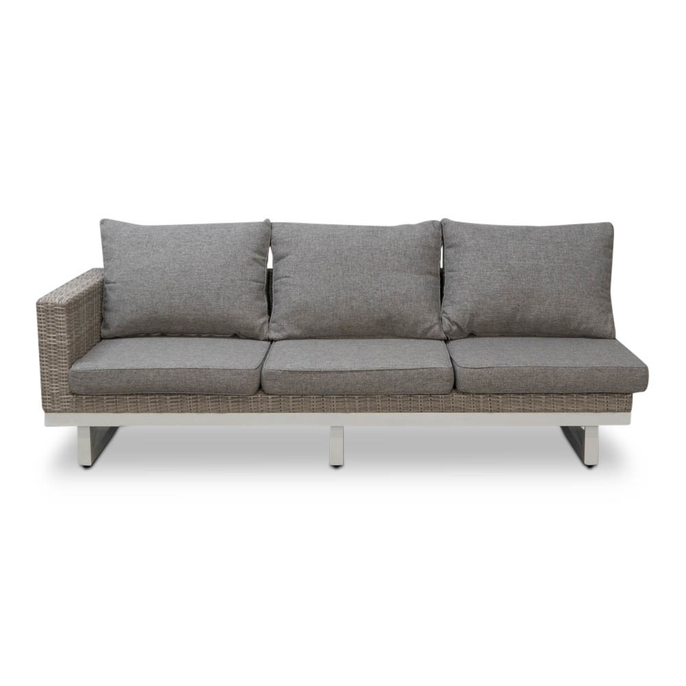 Linea hoek loungeset 6 personen | aluminium + wicker | Misty Grey | 3-delig - 298x230cm