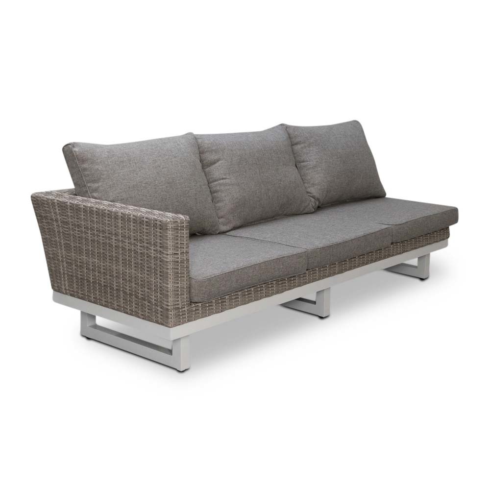 Linea hoek loungeset 6 personen | aluminium + wicker | Misty Grey | 3-delig - 298x230cm