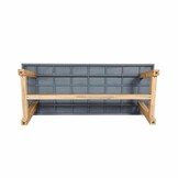 Veltis/Seville zwart hout stoel-bank dining tuinset | 6 personen | betonlook + touw | 250cm