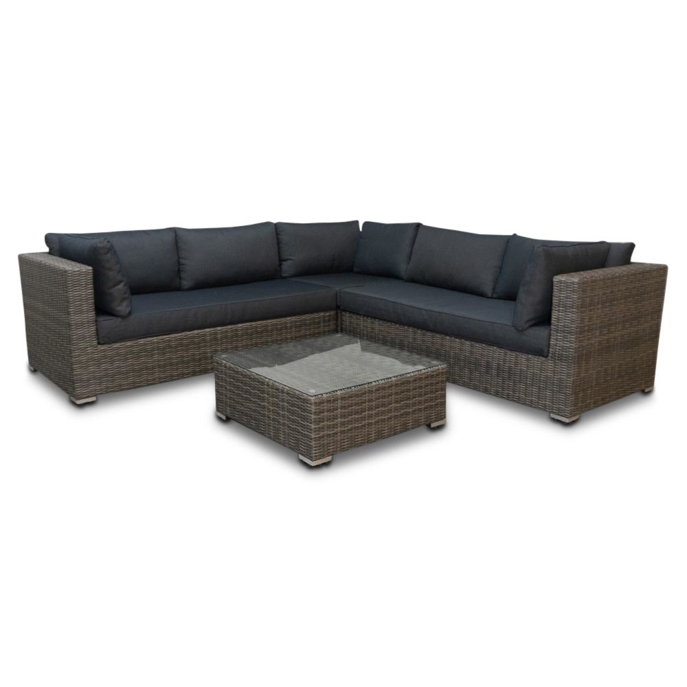 Miami hoek loungeset 4-delig | wicker | 250x250cm | Kobo Grey