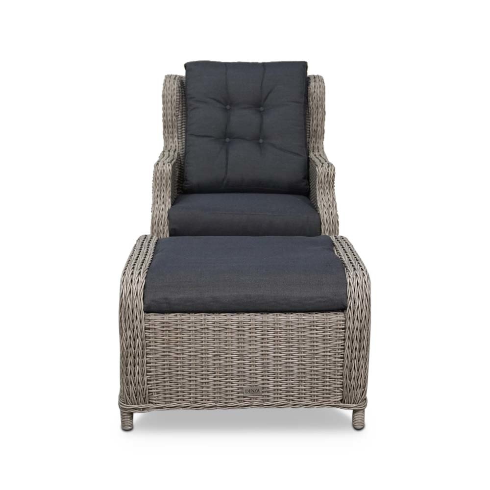 Toscane loungestoel incl. voetenbank | verstelbaar | Kobo Grey