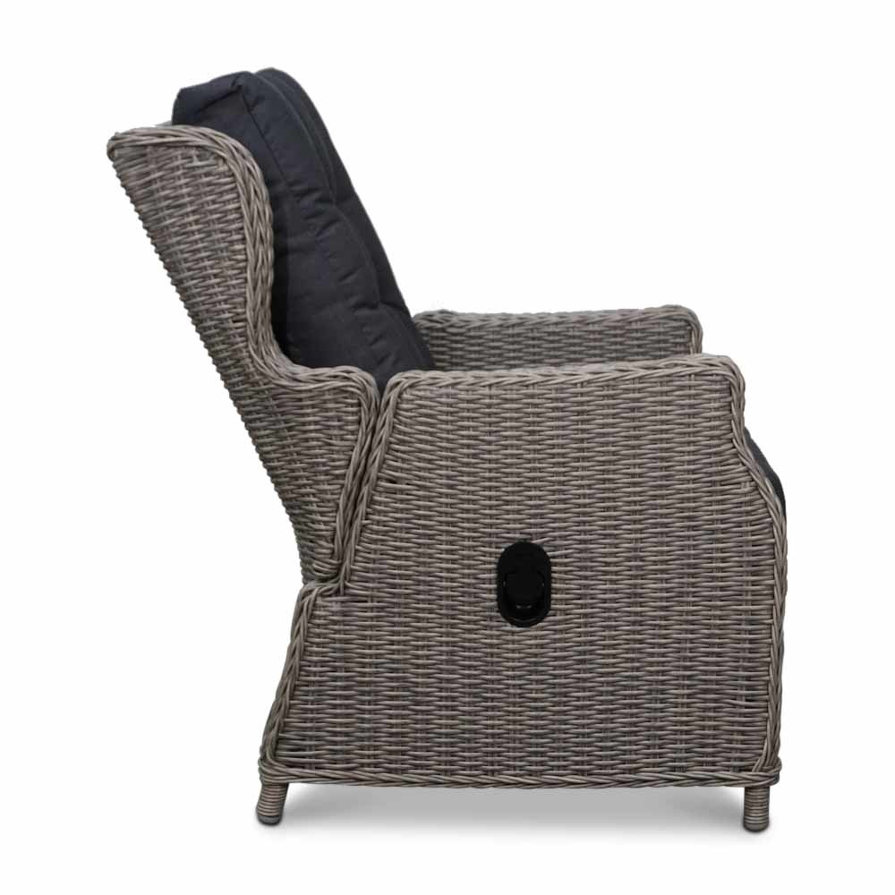 Toscane loungestoel incl. voetenbank | verstelbaar | Kobo Grey