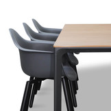 Arezzo/Montreux dining tuinset | 6 personen | aluminium + polywood | 200cm