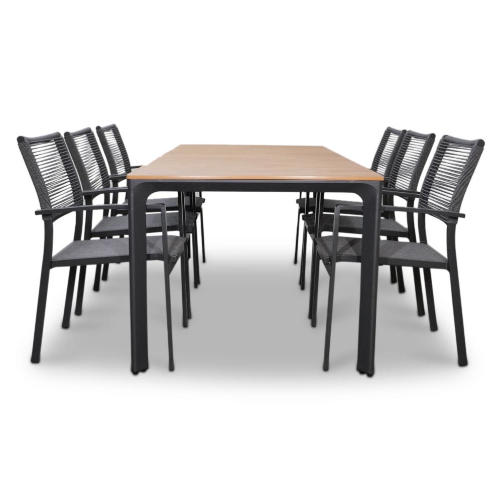 Arezzo/Vito dining tuinset 7-delig | aluminium + polywood | 200cm