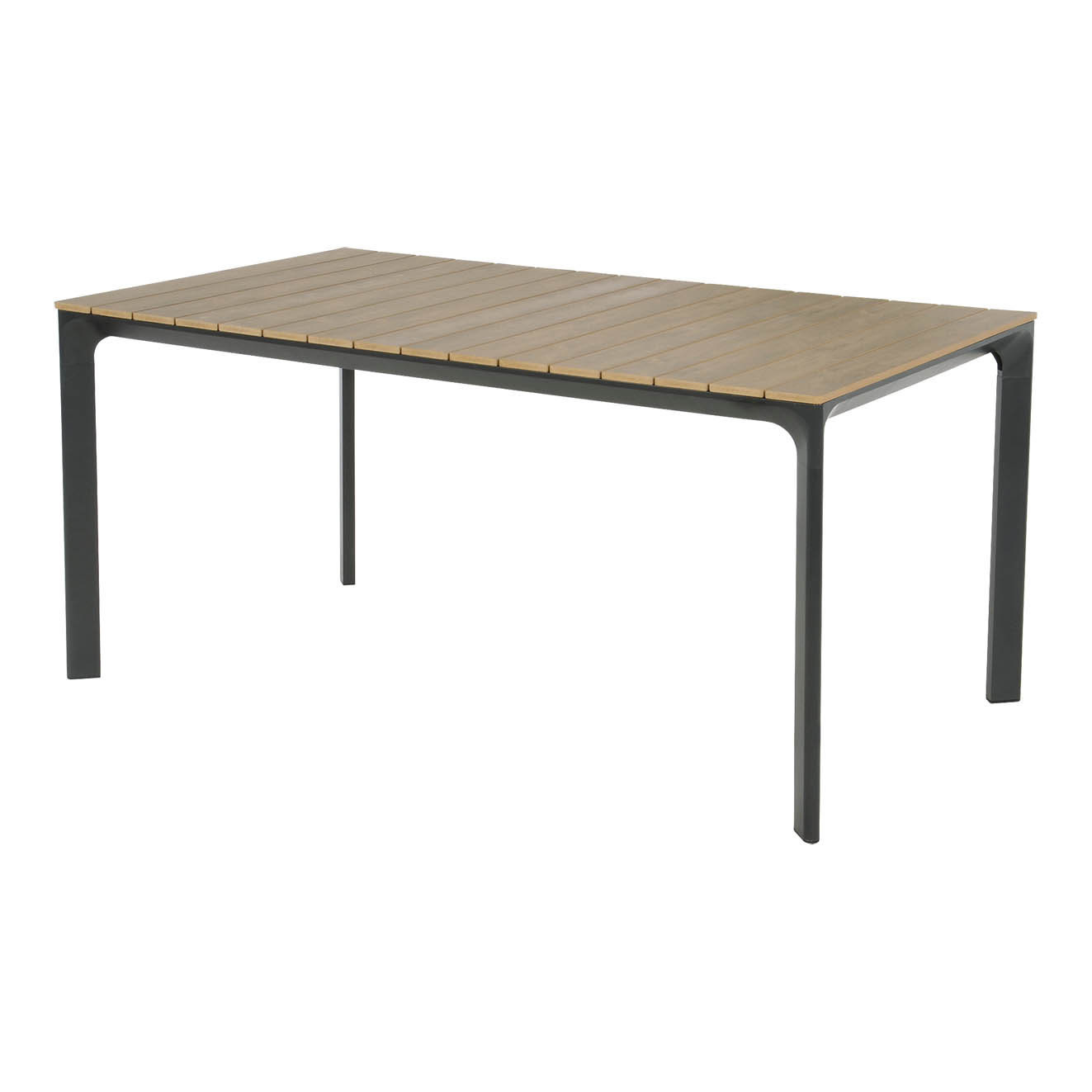 Arezzo/Mendes zwart dining tuinset 7-delig | aluminium + polywood | 200cm