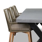 Lyon/Padua dining tuinset | 6 personen | betonlook + touw | 250cm