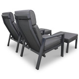 Palazzo lounge balkonset - verstelbaar 2 personen | aluminium | antraciet | 4-delig