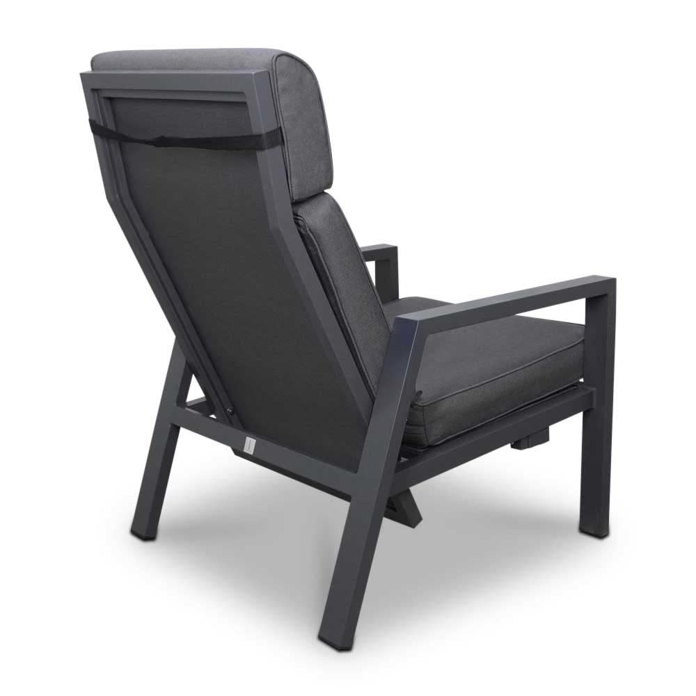 Palazzo lounge balkonset - verstelbaar 2 personen | aluminium | antraciet | 4-delig