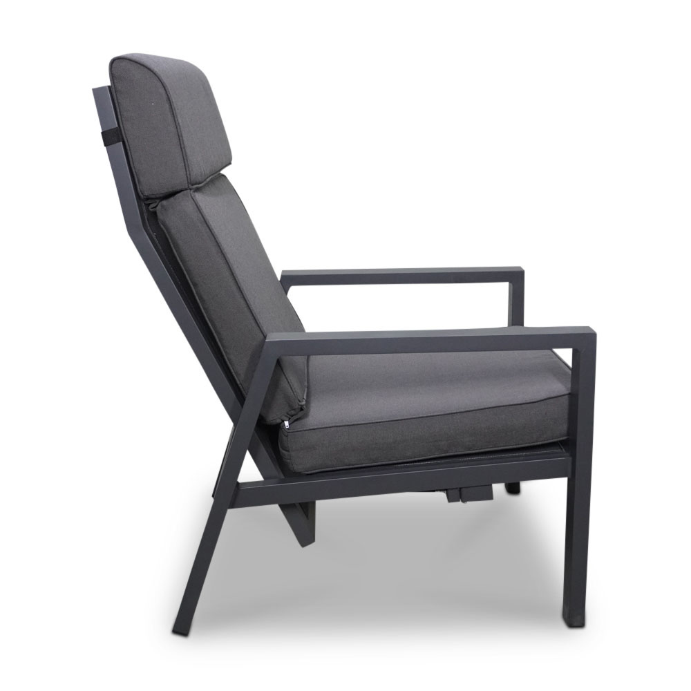 Palazzo lounge balkonset - verstelbaar 2 personen | aluminium | antraciet | 4-delig