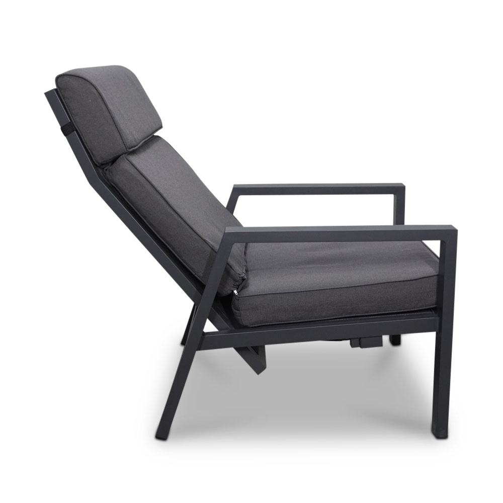 Palazzo lounge balkonset - verstelbaar 2 personen | aluminium | antraciet | 4-delig