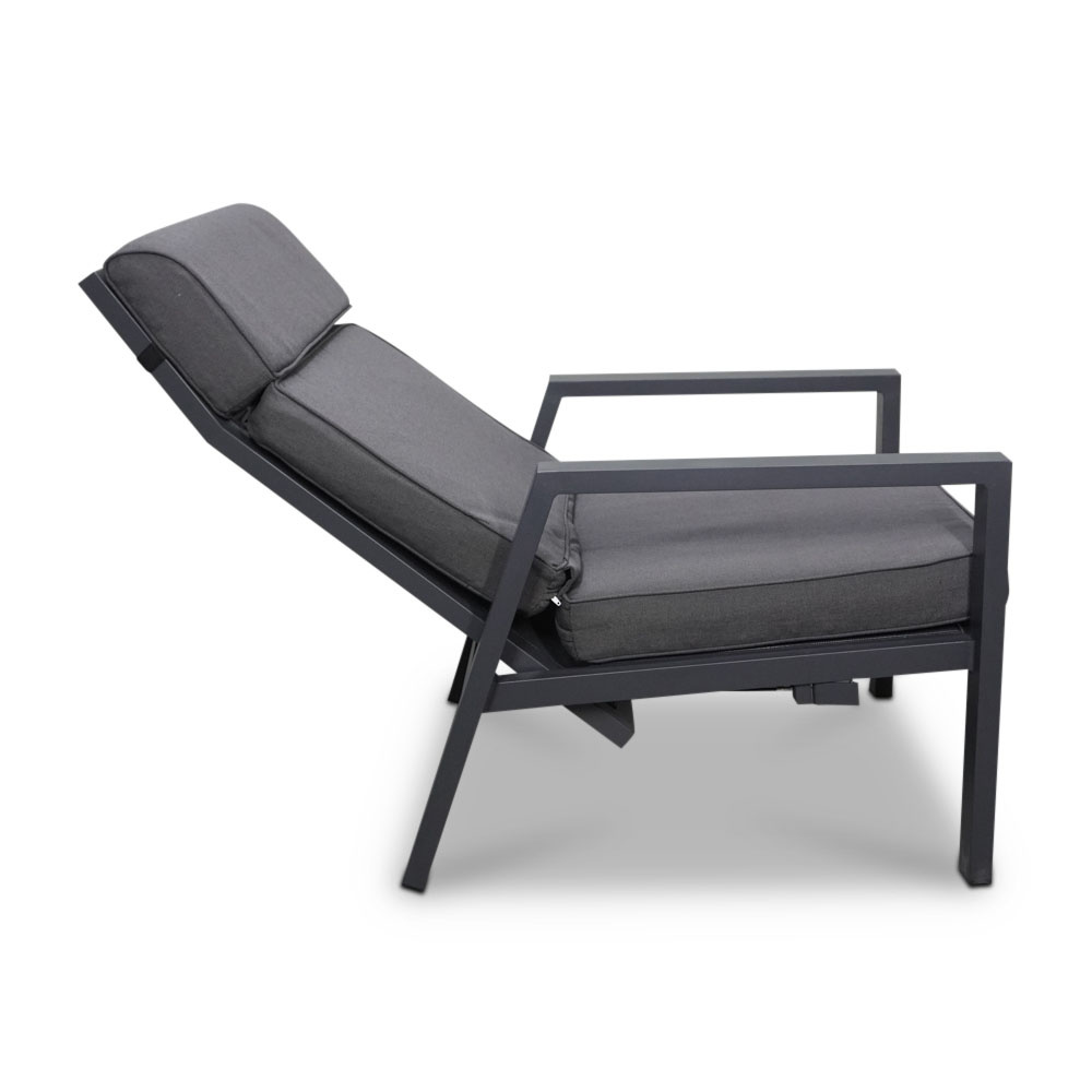 Palazzo lounge balkonset - verstelbaar 2 personen | aluminium | antraciet | 4-delig