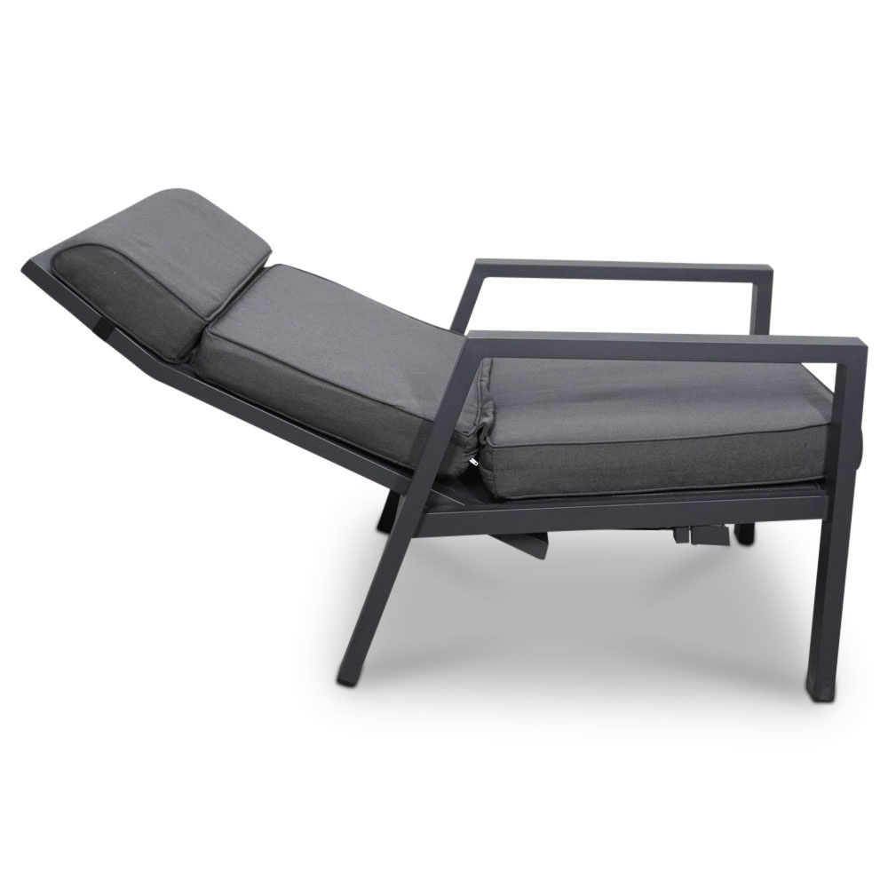 Palazzo lounge balkonset - verstelbaar 2 personen | aluminium | antraciet | 4-delig