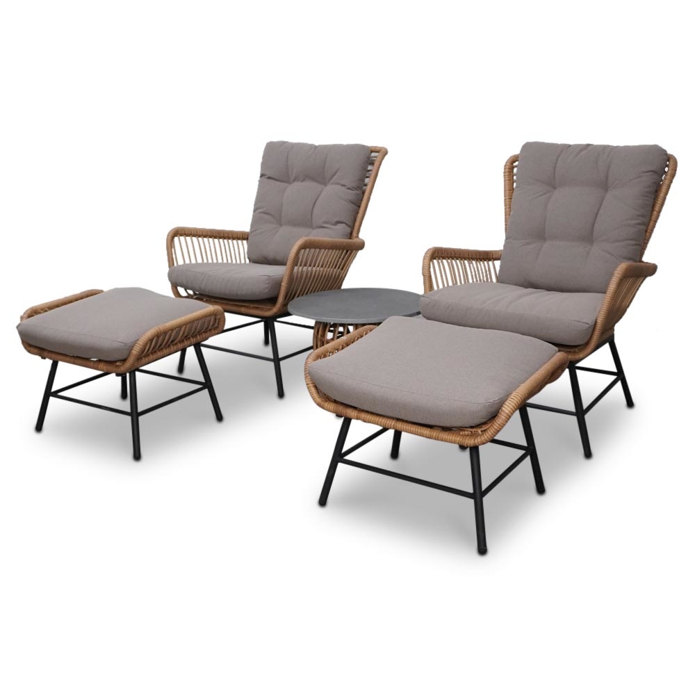Dex lounge balkonset 5-delig | wicker + aluminium | Bamboo taupe