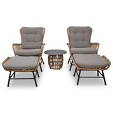 Dex relax tuinset 5-delig | wicker + aluminium | Bamboo taupe