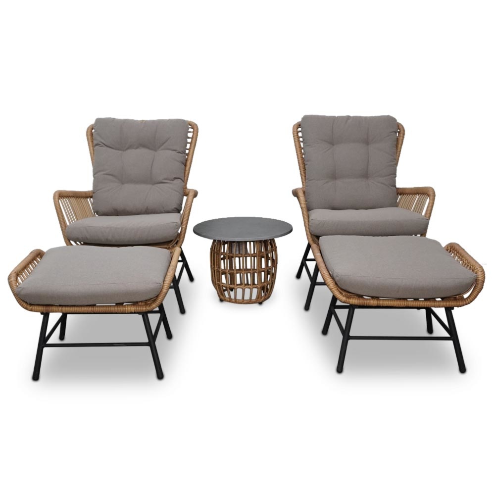Dex lounge balkonset 5-delig | wicker + aluminium | Bamboo taupe