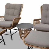 Dex relax tuinset 5-delig | wicker + aluminium | Bamboo taupe