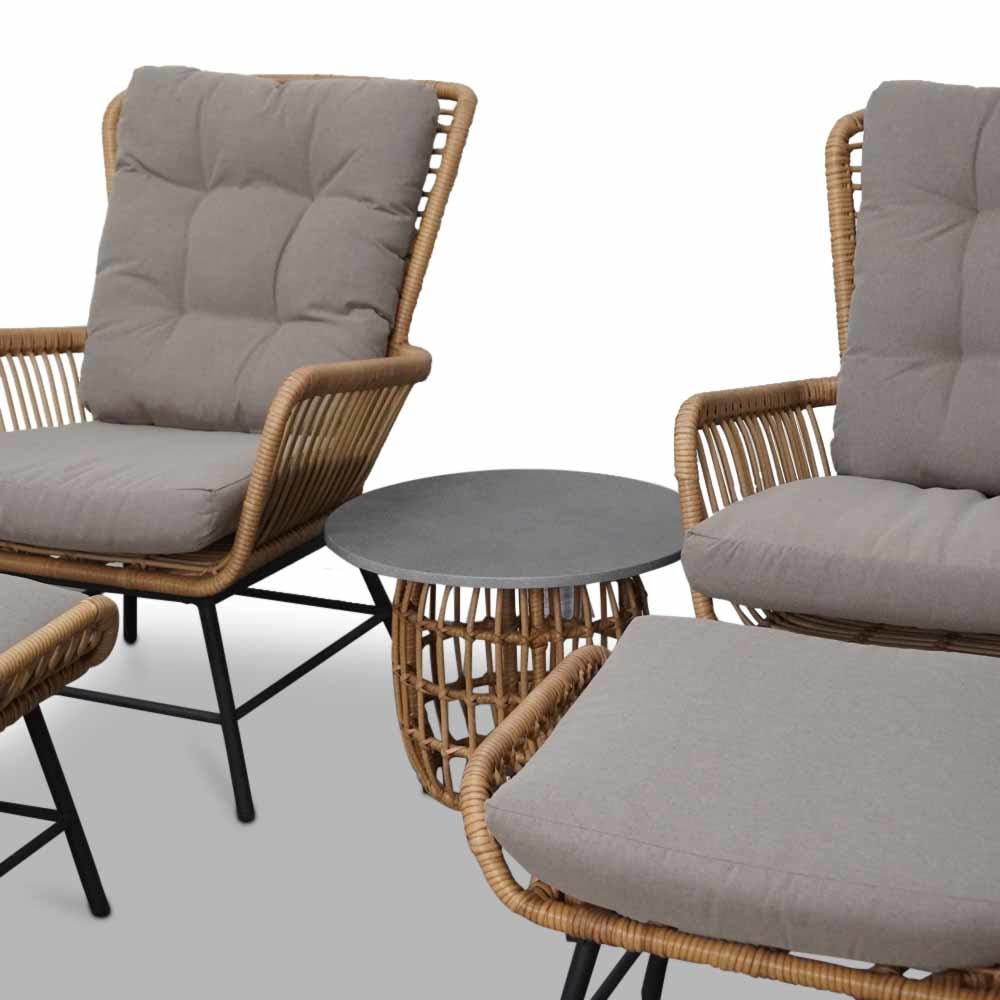 Dex lounge balkonset 5-delig | wicker + aluminium | Bamboo taupe