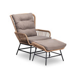 Dex relax tuinset 5-delig | wicker + aluminium | Bamboo taupe