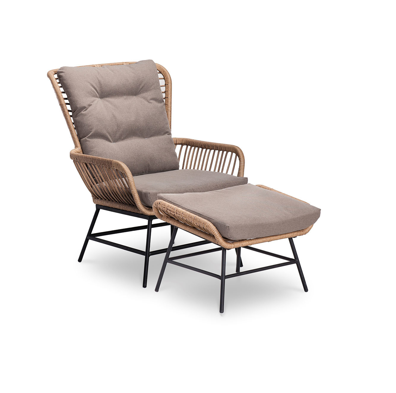 Dex lounge balkonset 5-delig | wicker + aluminium | Bamboo taupe