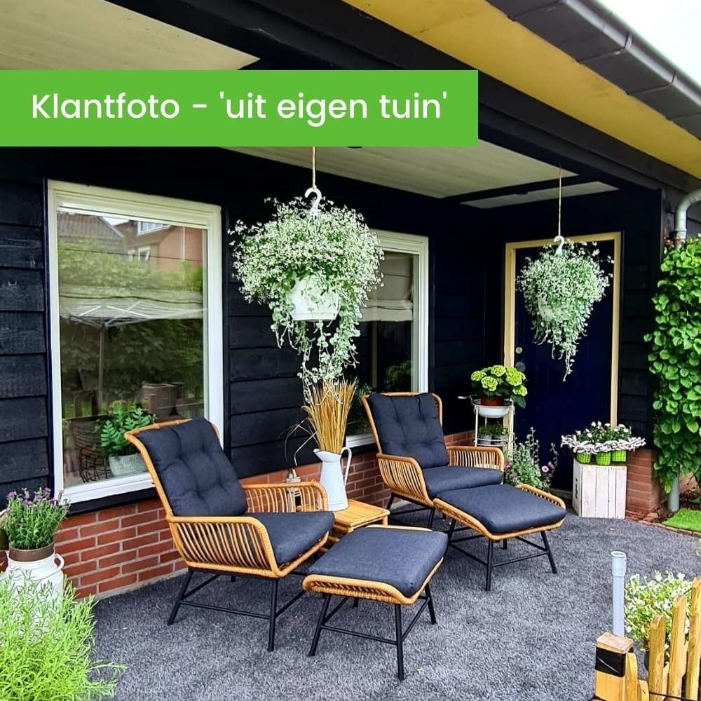 Dex lounge balkonset 5-delig | wicker + aluminium | Bamboo antraciet