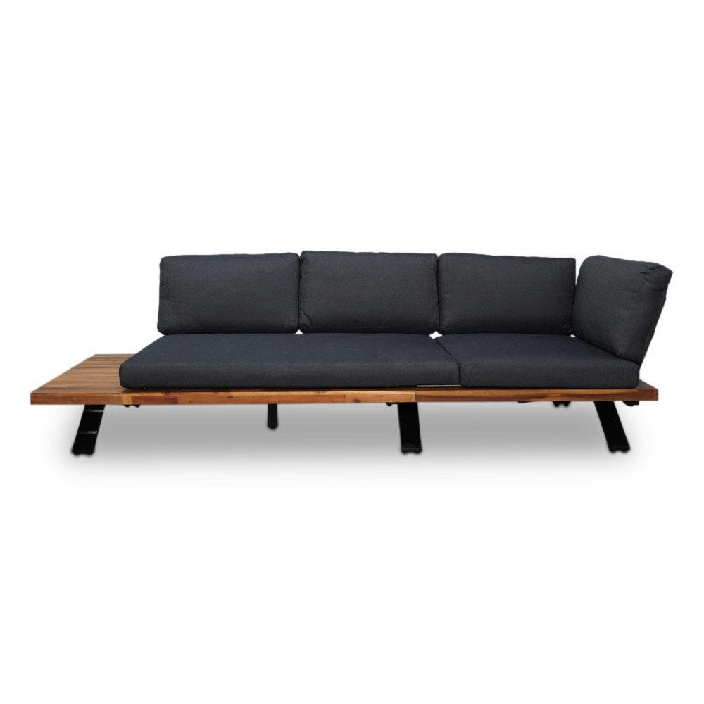 Alvor deluxe hoek loungeset 3-delig | aluminium + hardhout | 245x245cm | antraciet