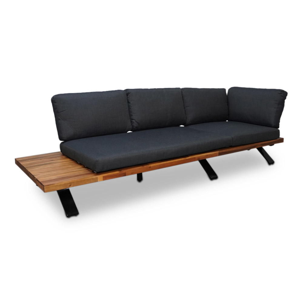 Alvor deluxe hoek loungeset 3-delig | aluminium + hardhout | 245x245cm | antraciet