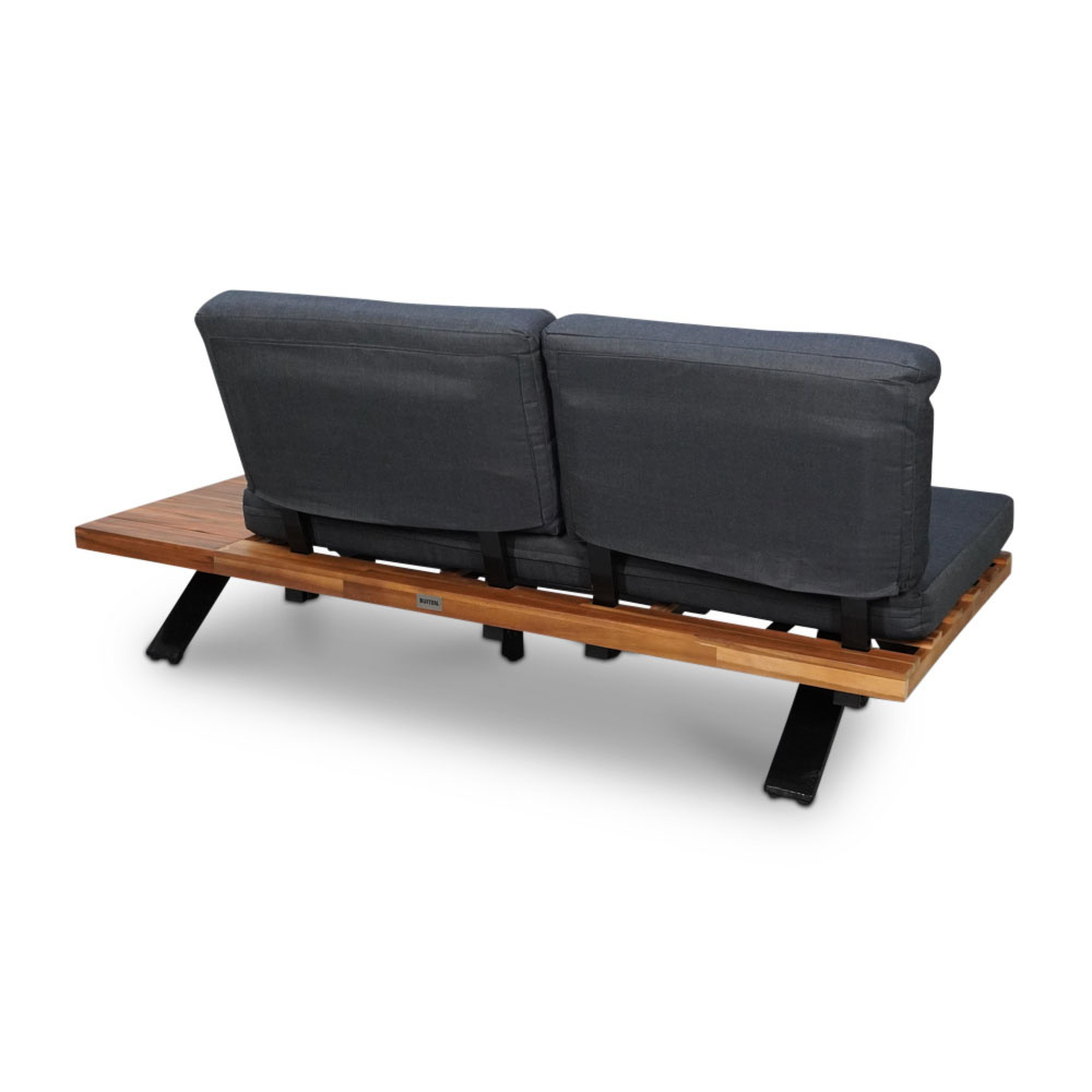 Alvor deluxe hoek loungeset 3-delig | aluminium + hardhout | 245x245cm | antraciet