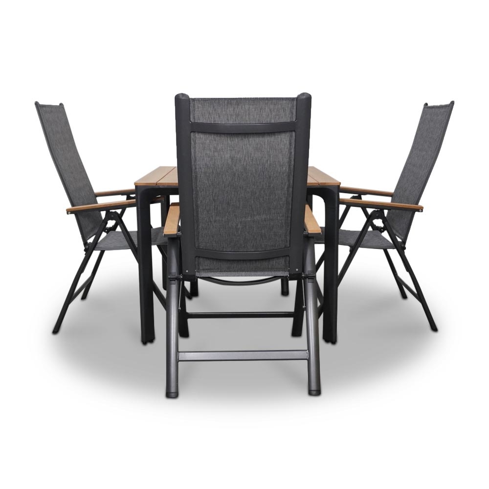 Arezzo dining tuinset 5-delig | verstelbaar | aluminium + polywood | 90cm vierkant