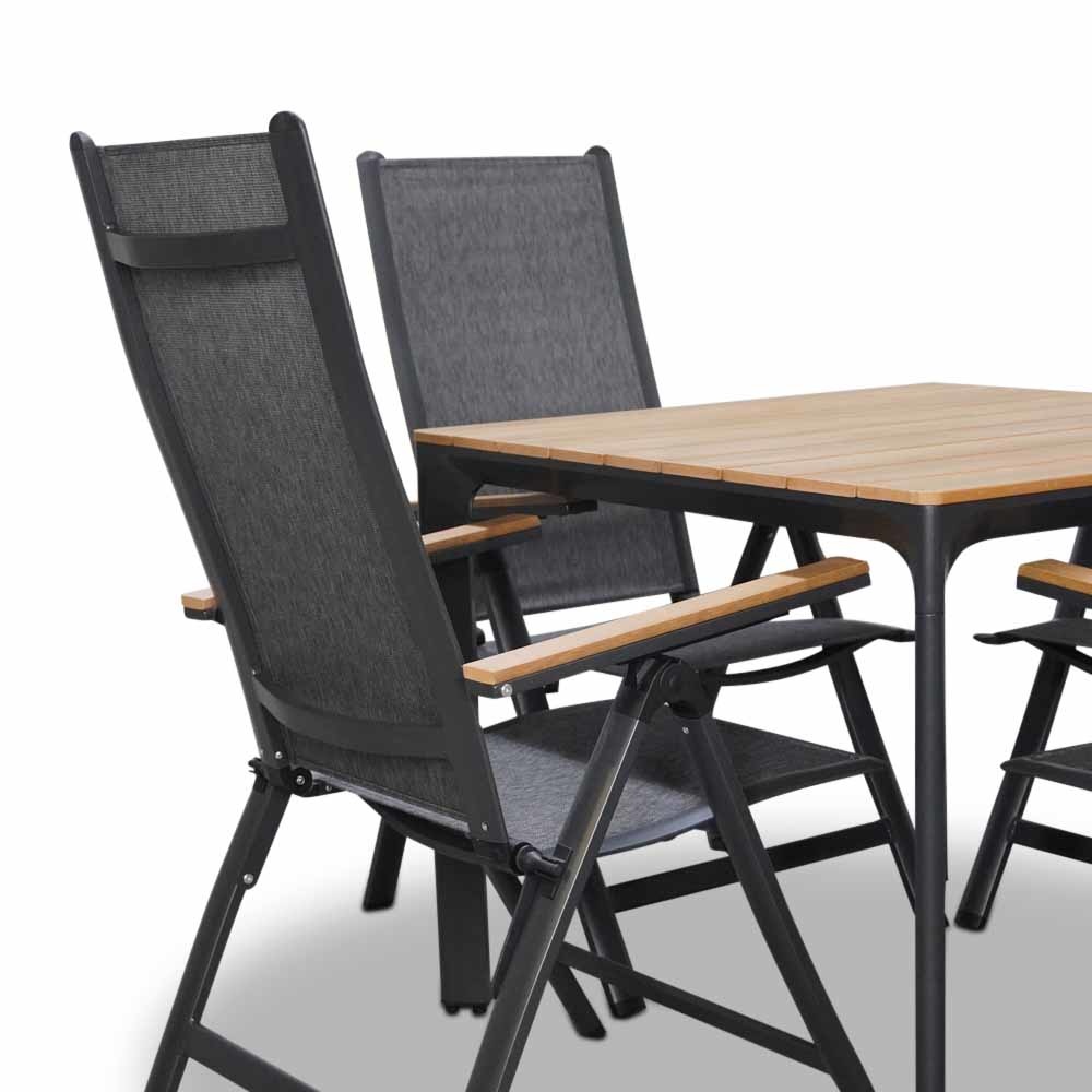 Arezzo dining tuinset 5-delig | verstelbaar | aluminium + polywood | 90cm vierkant