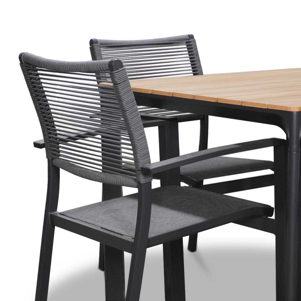 Arezzo/Vito dining tuinset 5-delig | aluminium + polywood | 90cm vierkant
