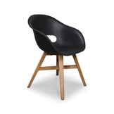 Cork/Karlstad zwart dining tuinset | 4 personen | hardhout + staal | 130cm rond