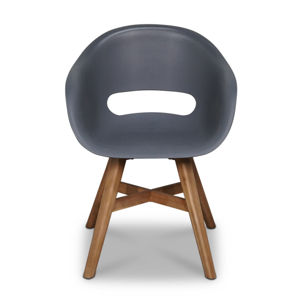 Cork/Karlstad antraciet dining tuinset 5-delig | hardhout + staal | 135cm rond