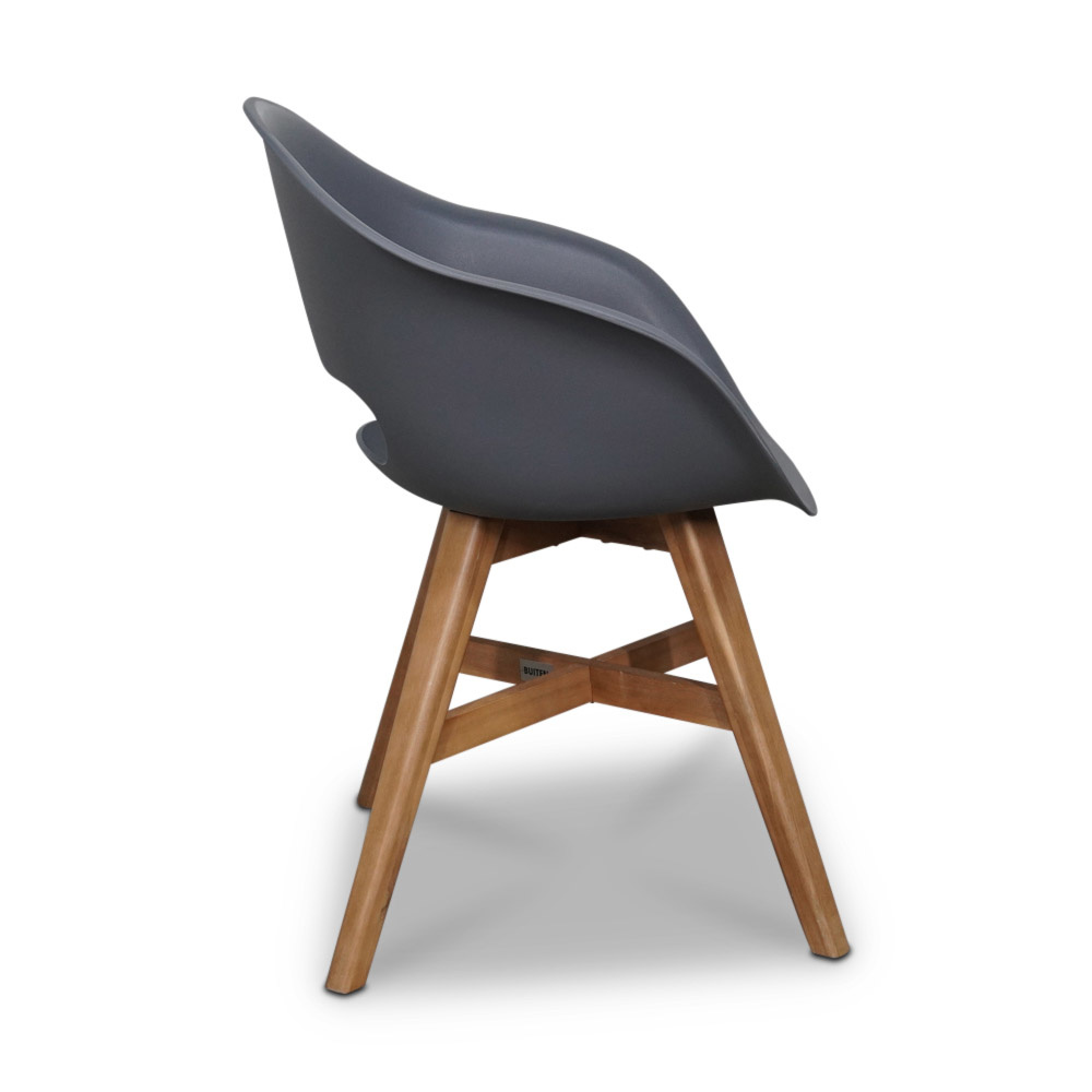 Cork/Karlstad antraciet dining tuinset 5-delig | hardhout + staal | 135cm rond