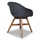 Cork/Karlstad antraciet dining tuinset | 4 personen | hardhout + staal | 130cm rond