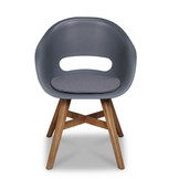 Cork/Karlstad antraciet dining tuinset | 4 personen | hardhout + staal | 130cm rond